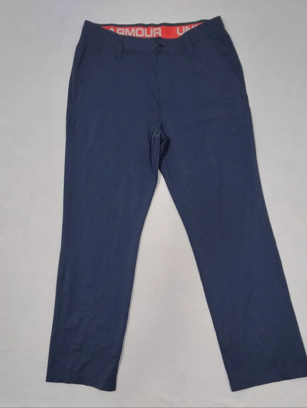 Under Armour Pants Mens 34 X 32 Blue Loose UA Match Play Stretch Grip Waistband